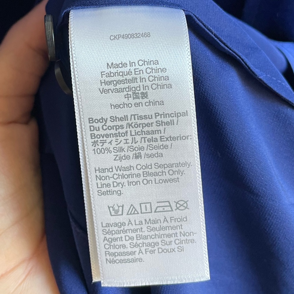Madewell Silk Flap-Pocket Button-Up Shirt in Deep Cobalt - Picture 11 of 12